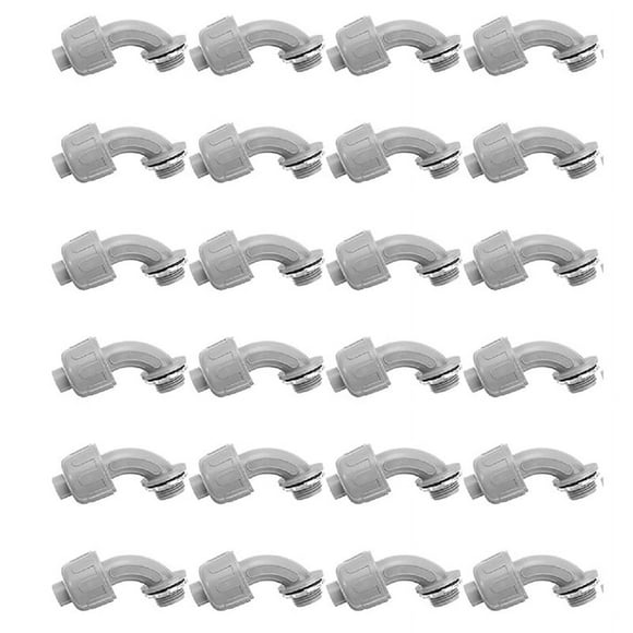 Liquid Tight Connector 3/4 Inch Flexible Non-Metallic Electrical Conduit Connector Fitting 90 Degree (24 Pieces)