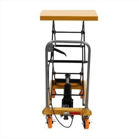 Hydraulic Scissor Lift Table Cart, 330lbs Capacity Double Scissor 49" Lifting Height Hydraulic Lift Table, with Locking Wheels for Material Handling and Transportation