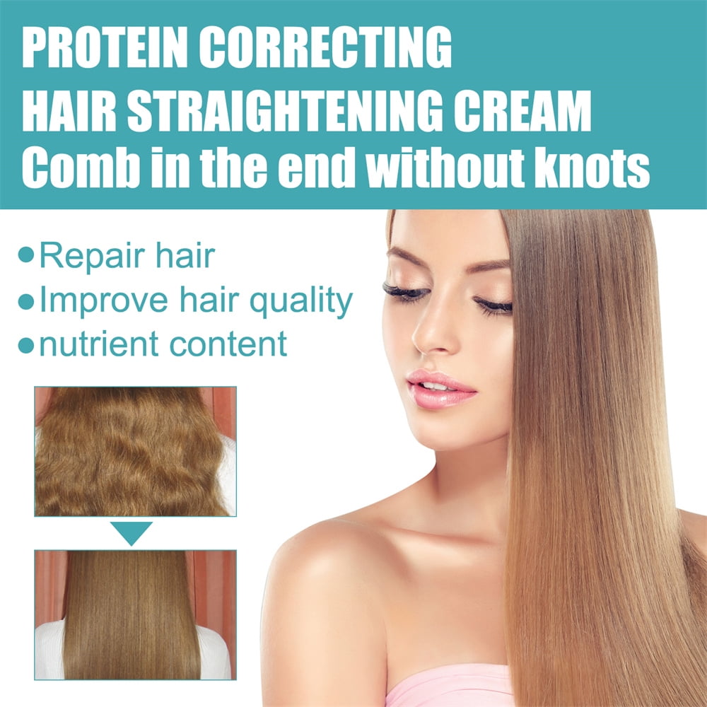 1/2/3Pcs Hair Straightener Cream permanent Protein Correcting Hair  Straightening Cream With Comb Straight Hair Rebonding Cream 60ml -  