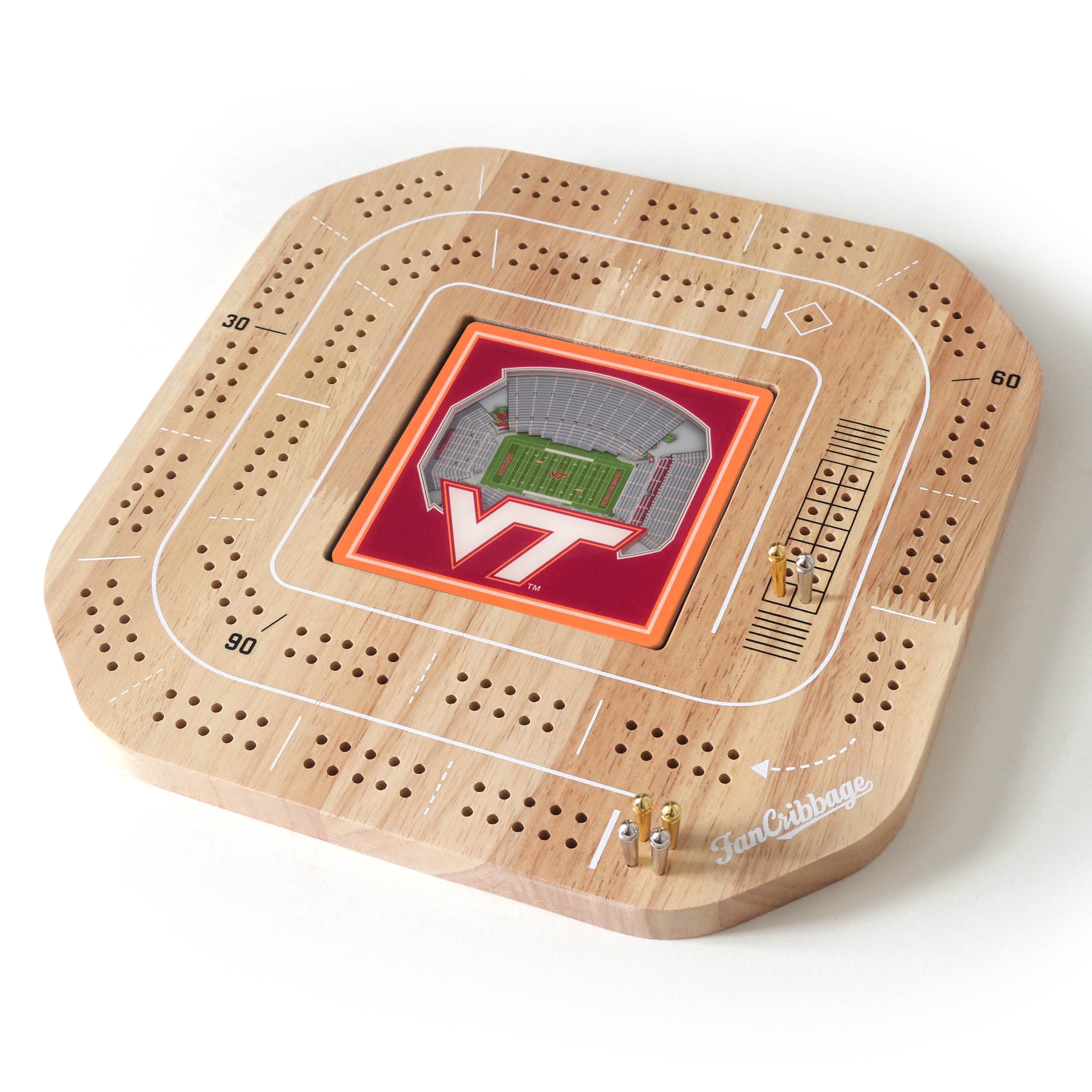 YouTheFan NCAA Virginia Tech Hokies Stadiumview Cribbage