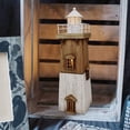 thumbnail image 4 of Wooden Rustic Lighthouse Nautical Tabletop Decoration Beach Themed Decor, 4 of 6