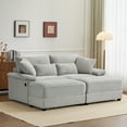 thumbnail image 6 of Alvantor 74" Sofa Loveseat with Reversible Ottoman & USB Port Corduroy Chaise Couch for Living Room Gray, 6 of 8