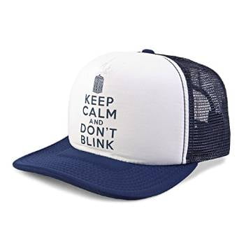 Baseball Cap - Dr. Who - Keep Calm and Don't Blink White Trucker Hat ba1nj5drw