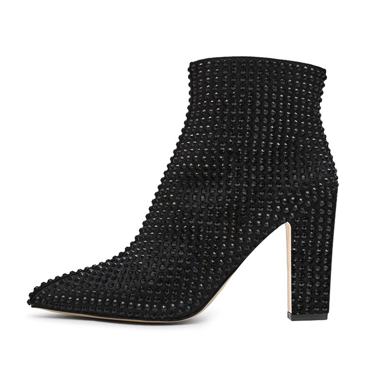 XYD Women Graceful Platform High Chunky Block Heel Ankle Boots Closed Toe Side Zipper Short Bootie For Office Lady Fashion Party Shoes Size 4 Fuchsia