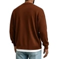 thumbnail image 4 of Mens Cardigan Casual Button up Long Sleeve Solid Color Cardigan Sweater with Pockets Fall Winter Daily Outerwear Coats for Outdoor Travel Office, 4 of 6
