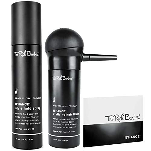 The Rich Barber N’Hance Hair Fibers, Hold Spray & Applicator Set