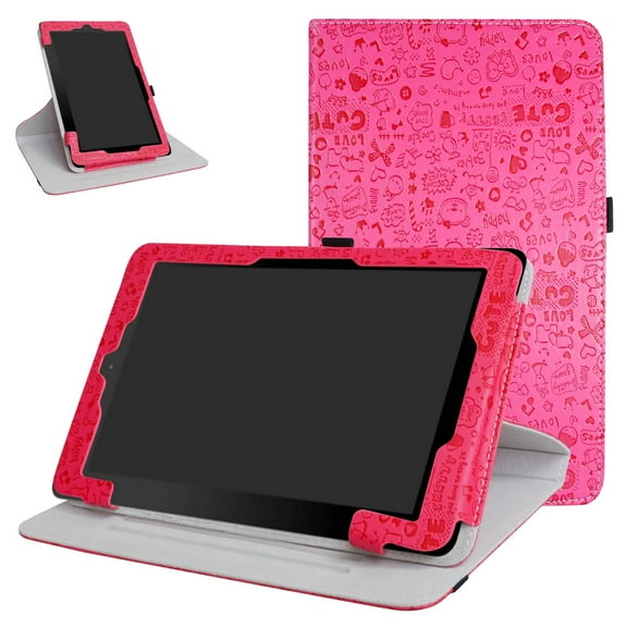 Labanema 10.1" RCA 10 Viking Pro Case, 360 Degree Rotary Stand 10.1" RCA 10 Viking Pro Cover, Anti Scratch Waterproof Protective Case for 10.1" RCA 10 Viking Pro (Rose Red)