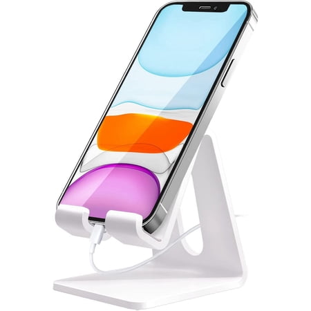 Acrylic Cell Phone Stand Portable Phone Holder White Phone Stand for Desk Compatible with Phone16 15 14 13 12 Pro Max Mini 11 Plus Switch Android Smartphone Pad Tablet Desk Accessories