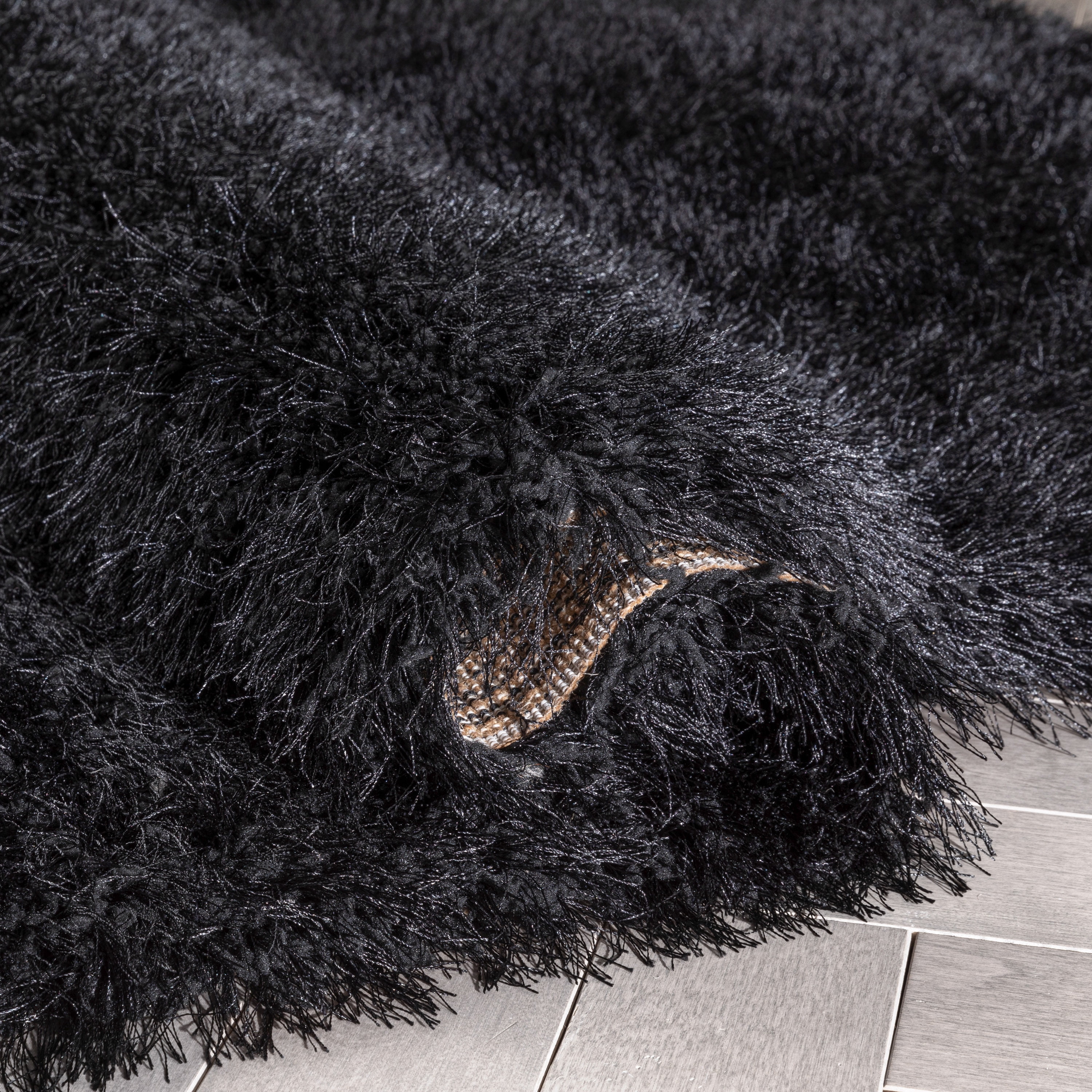 Well Woven Kuki Chie Modern Solid Shag Glam Dark Grey 2'3" x 7'3" Runner Rug