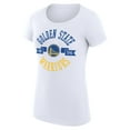 thumbnail image 2 of Women's G-III 4Her by Carl Banks White Golden State Warriors Super-Slim Fit Lightweight Large City Logo T-Shirt, 2 of 3