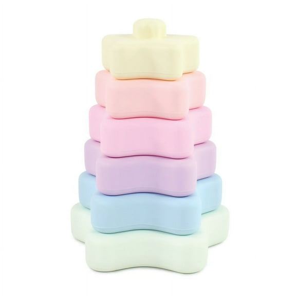 Hudson Baby Silicone Stacking Toy, Star, One Size