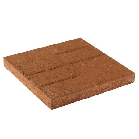 Mutual Materials 16" Square Brickface Step, Red