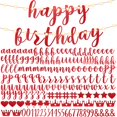 thumbnail image 1 of Kit de pancartas TaoBary Happy Birthday para bricolaje con 162 letras rojas, 1 of 8