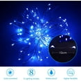 thumbnail image 4 of Morttic Solar String Lights Outdoor, 33Feet 100 LED Copper Wire Lights, Solar Powered Fairy Lights, Waterproof Solar Christmas Decoration Lights for Garden Yard Party Wedding (Blue), 4 of 8