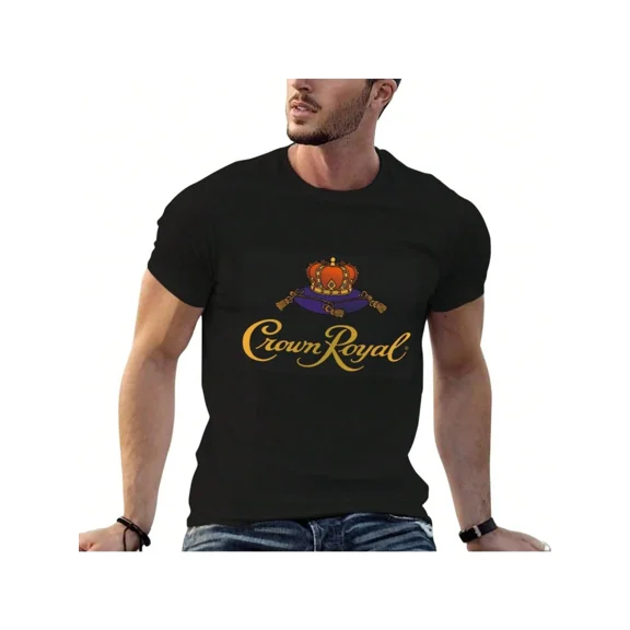 Crown Royal Print Men T Shirt Short Sleeve Round Neck Tee Black Casual Suitable As A Gift