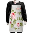 thumbnail image 1 of Floral Kids Apron, Vintage Rose Petals over Wooden Board Background Wedding Romance Design, Boys Girls Apron Bib with Adjustable Ties for Cooking Baking Painting, Baby Pink Khaki, by Ambesonne, 1 of 2