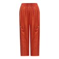 thumbnail image 6 of TRUBKH Cotton Linen Pants Baggy Tapered Pants Women Drop Crotch Harem Pants Gaucho Pant Elastic Ankle Pants Women Resort Wear for Women 2026 Balloon Pants Paperbag Pant Pull On Pants Orange 5XL, 6 of 6