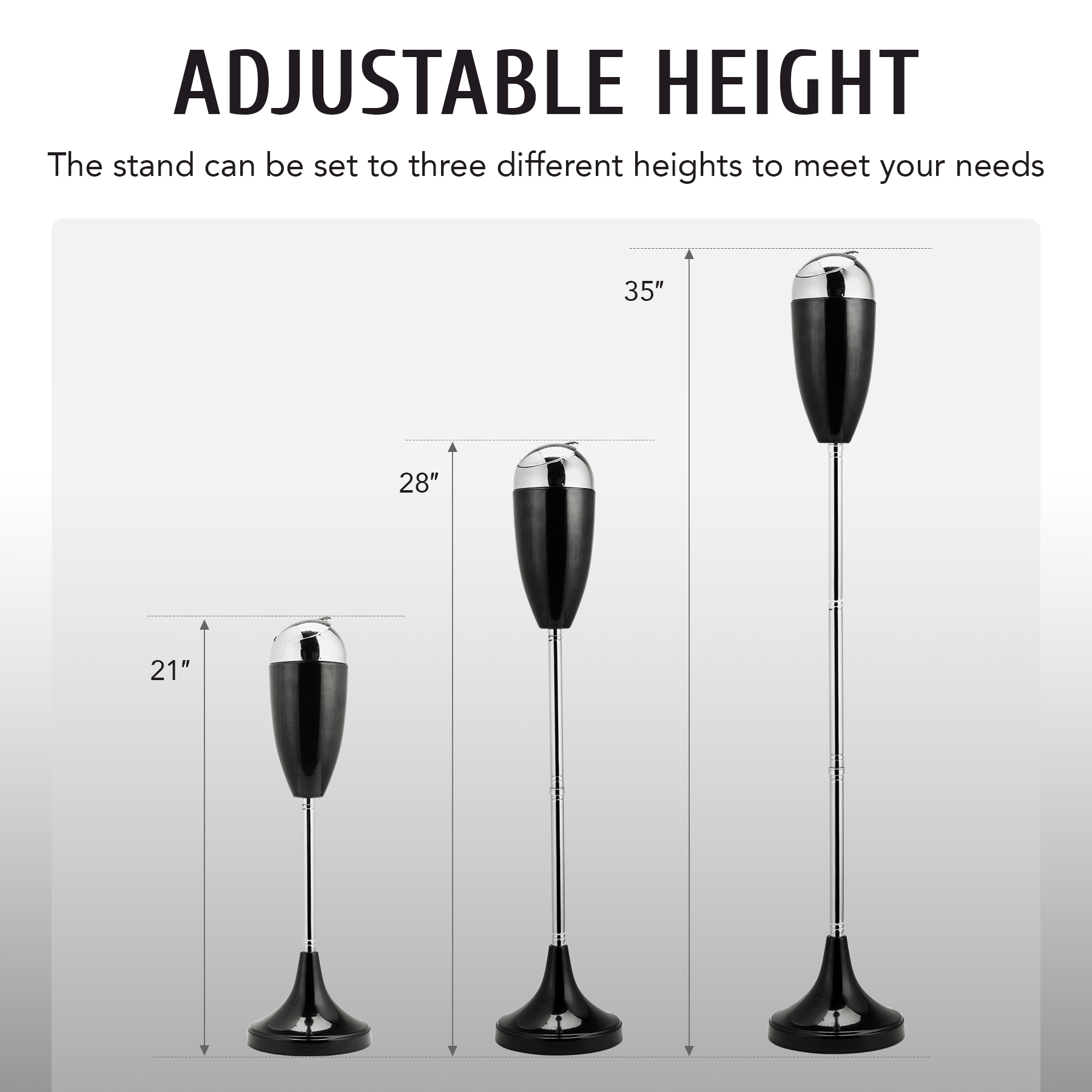 3-Section Design Antique Outdoor Stand Up Floor Ashtray Height Adjustable