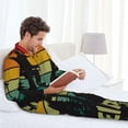 thumbnail image 6 of Lsque Not All Who Wander Are Lost 1 Pattern Long Sleeve Pajama Set for Men - Soft 2-Piece Sleepwear and Loungewear Set with Pockets, Comfy Nightwear-Small, 6 of 7