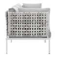 thumbnail image 3 of Modway Harmony Sunbrella® Basket Weave Outdoor Patio Aluminum Sofa in Taupe Gray, 3 of 8