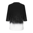 thumbnail image 4 of Fewfanhot Women 3/4 Sleeve Blouse, Notched V‑Neck Button Front Tunic Top, Loose Fit Casual Shirt for Ladies, 4 of 6