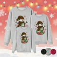 thumbnail image 5 of KHONTS Matching Merry Christmas Sweatshirts for Family Holiday Xmas Long Sleeve Pullover Tops Women Grey, 5 of 6