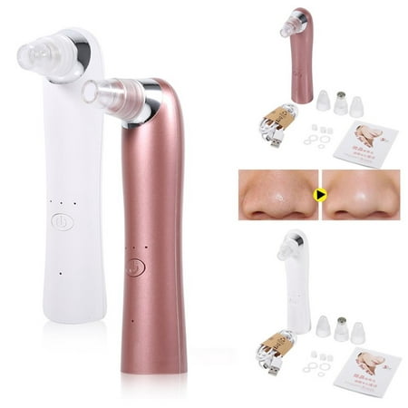 Electronic Skin Blackhead Removal Machine, Acne Pimple Pores Blackheads Removal, Vacuum Facial Pore Suction Cleaning Beauty Instrument, 3 Levels Suction Adjustable, 4 Suction Heads Replaceable,