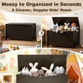 thumbnail image 6 of SESSLIFE Toy Storage Box with Lid, Wooden Toy Chest Seating Bench for Boys and Girls, Safety Hinged Storage Chest, Toy Organizer for Playroom Bedroom Entryway, Espresso, 6 of 7