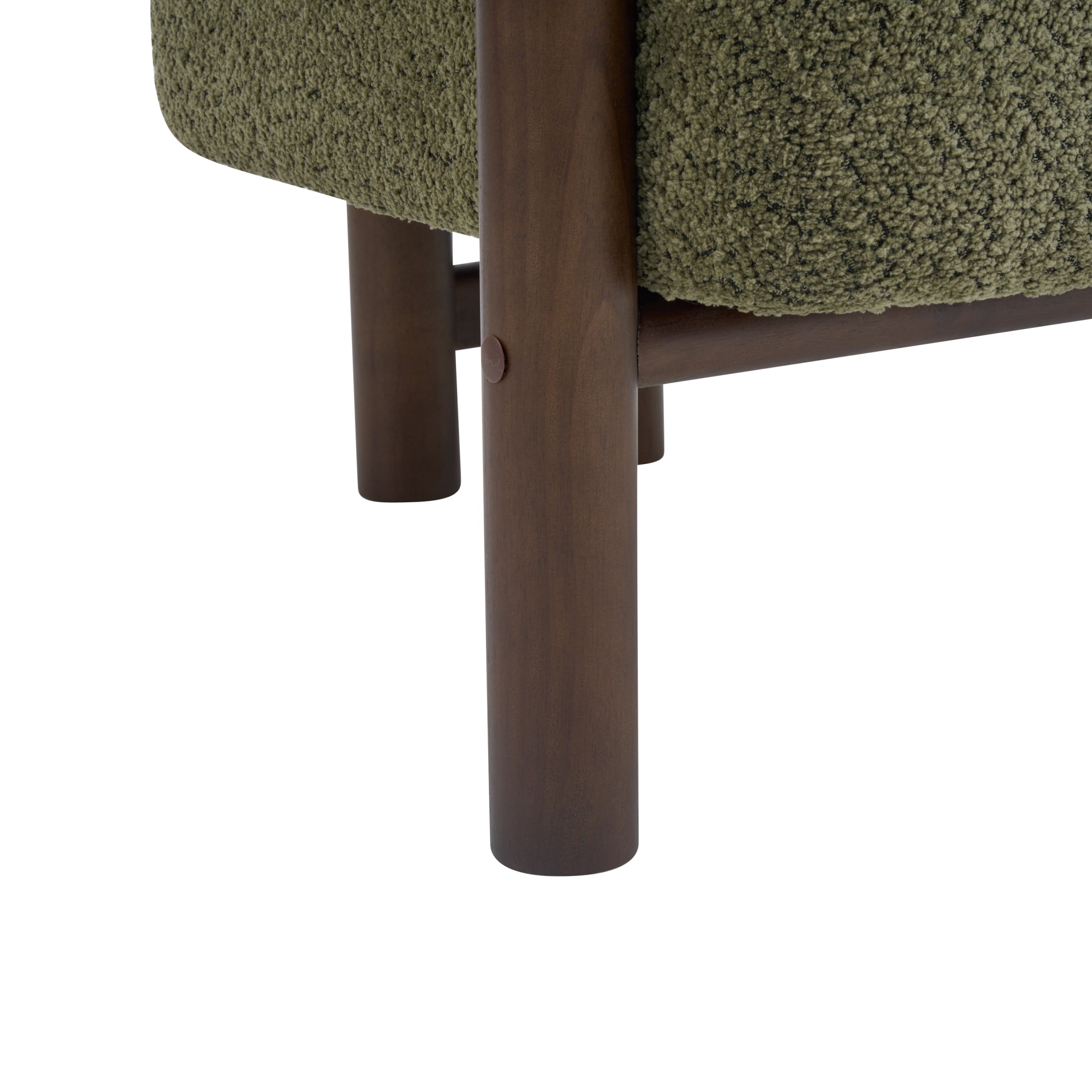 Christopher Knight Home Modern Boucle Upholstered Accent Arm Chair with Wood Frame, Olive Green
