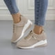 thumbnail image 2 of Zapatos para mujer, de gran tamaño, suela gruesa, tacón inclinado, informales, con cordones y suela de malla, deportivos para correr, botas vaqueras., 2 of 3