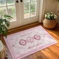 thumbnail image 3 of Balacho Boho Vintage Oriental Faux Wool Area Rug, 2' x 3', Pink, 3 of 7