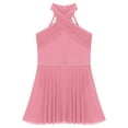 thumbnail image 5 of TSSOE Kids Girls Lyrical Modern Dance Dress Sleeveless Backless Leotard Dress Performance Costume Pink 16, 5 of 7