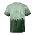 thumbnail image 6 of Men's Fashion T-Shirts Graphic Tees Mountain Views Print Tee for Men Dark Green S, 6 of 6