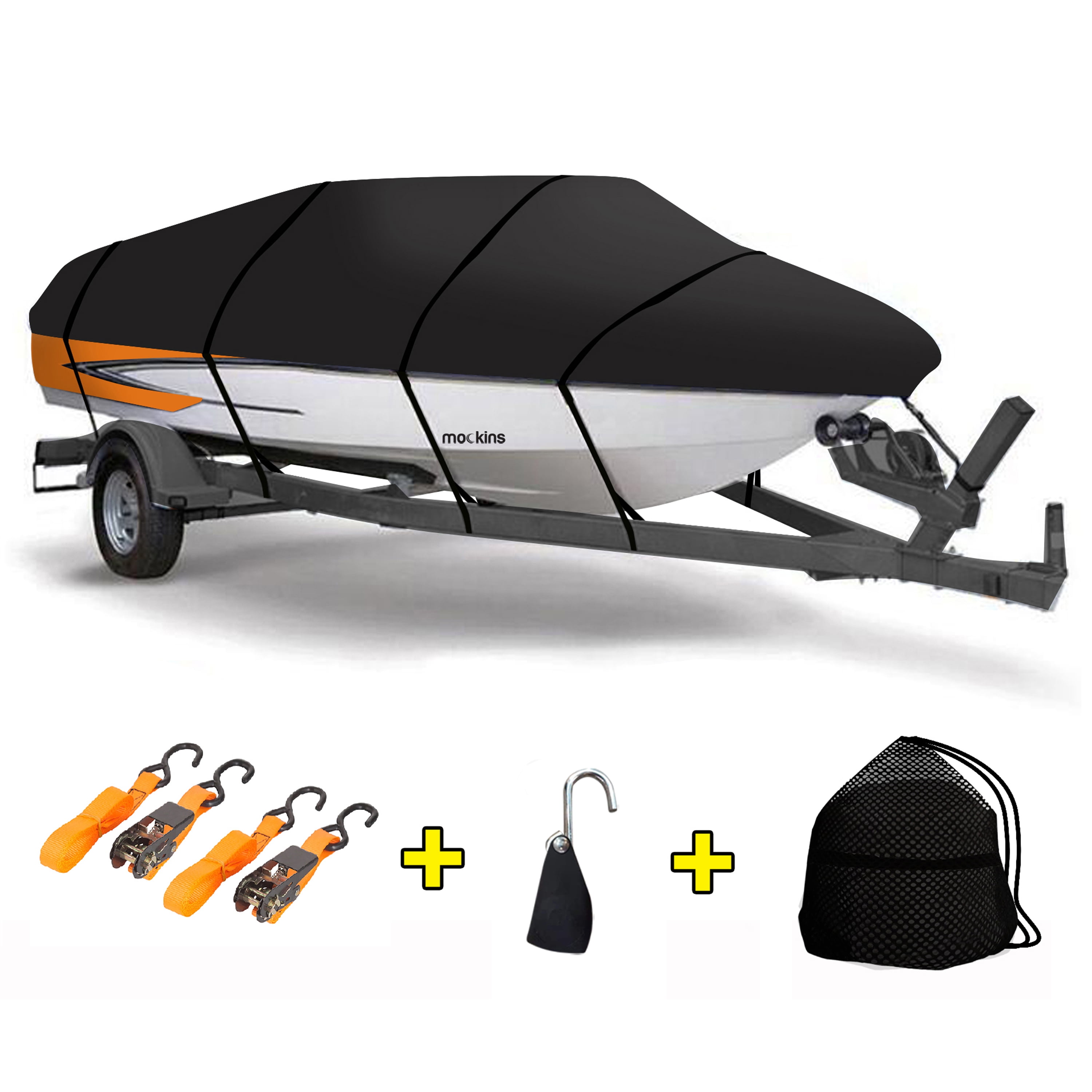 Mockins Waterproof and UV Resistant Trailerable Boat Cover 17' 19