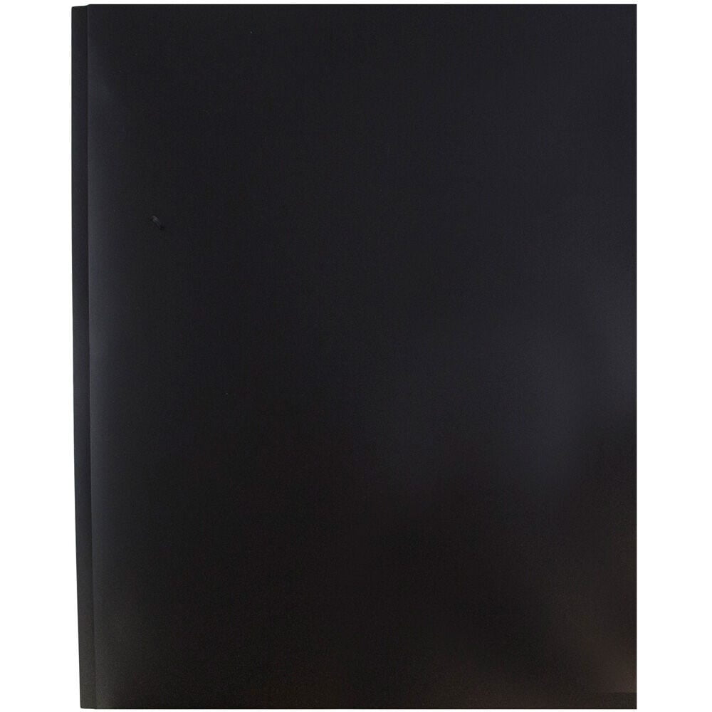 JAM Paper Plastic 2 Pocket POP Folders with Prongs Fastener Clasps, Black, Bulk 48/Pack
