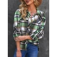 thumbnail image 4 of Dokotoo Women's Plaid Shacket Jacket Long Sleeve Button Down Shirt Jacket High-low Hem Shirt Coat with Pockets S-XXL, 4 of 6