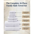 thumbnail image 2 of LANE LINEN 24 Piece Bath Towel Set - 100% Ring Spun Cotton - Family-Size Comfort, Lasting Fluffy Softness - White, 2 of 9