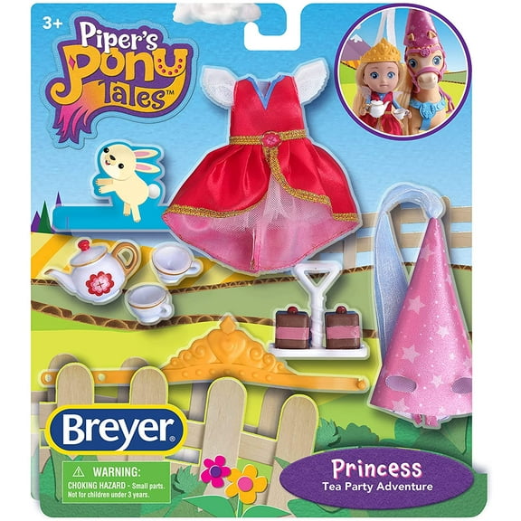 Breyer Horses Piper's Pony Tales | Princess Tea Party Adventure Pack | 11 Piece Accessory Set | Model #8511