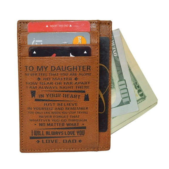 Card Case leather Wallet for Husband WIfe Mom Dad Daughter Son Gift Idea