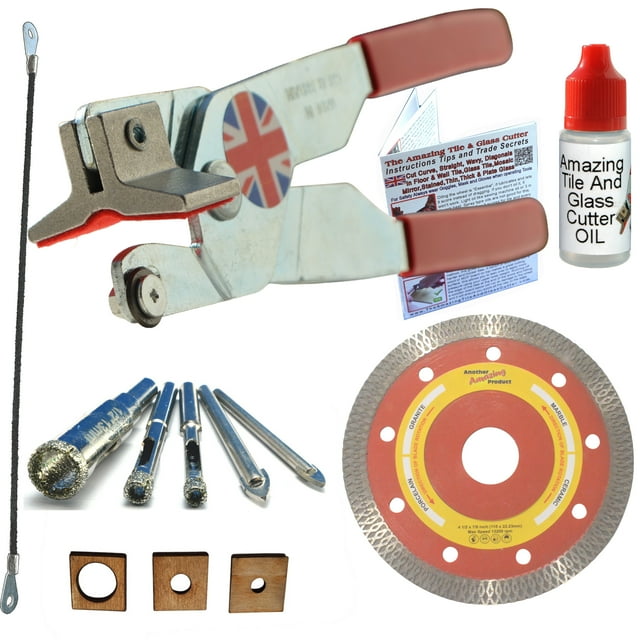 Glass and Tile Cutter Kit 2 Ceramic Tile Cutter 4 1/2 in Thin Diamond
