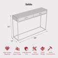 thumbnail image 6 of Pemberly Row 48"L 2-Drawers Black Metal Console Table in Dark Gray Wood, 6 of 8
