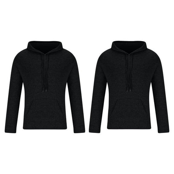 GigrtiJin 2 Pack Men's Casual Hoodies Solid Color Hooded Drawstring Long Sleeve Pullover Pocket Sweatshirt