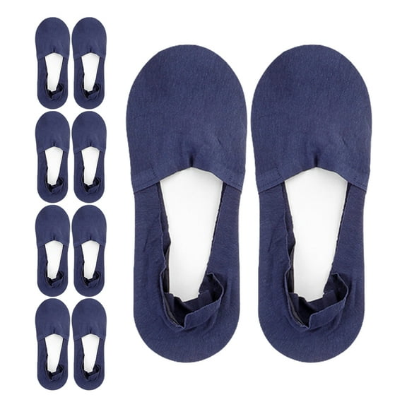 LULULION 5Pairs Comfortable Navy Mens Socks Low Cut Breathable Cotton