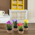 thumbnail image 4 of GOOHOCHY 4pcs Miniature Potted Plants Realistic Faux Flowers Desk Plants in Pot for Tabletop Office Shelf Dining Table Decoration, 4 of 8