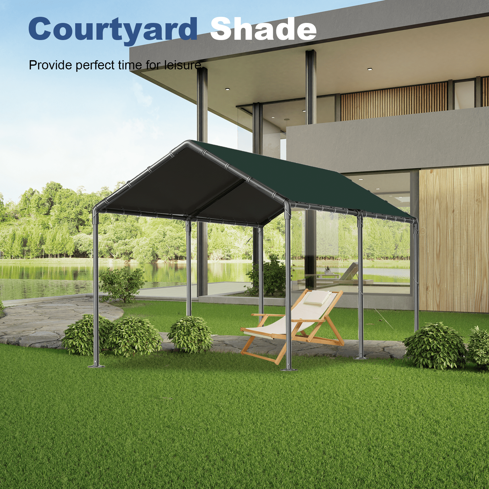 Grezone Carport L20xW10xH9.2Ft Heavy Duty Portable Garage Car Tent All Season UV Resistant Canopy