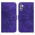 thumbnail image 2 of Feishell Slim Wallet Case for Samsung Galaxy A54 5G,for Men Women,Sunflower Embossed Pattern PU Leather Flip Cover Magnetic Closure Folio Card Slots Kickstand Phone Case with Hand Strap,Darkpurple, 2 of 12