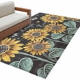 thumbnail image 2 of Sunflowers Rustic Area Rugs 2.7x5 for Living Room, Spring Summer Pastoral Flowers Black Non Slip Washable Rug Runner, Low Pile Indoor Floor Carpet Mat Bathroom Rugs for Bedroom, Kids Room, 2 of 9