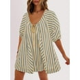 thumbnail image 3 of Womens Oversized Striped Romper Dress Shorts Jumpsuit Beach Vacation Clothes with Pockets  S, 3 of 5