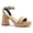 Khaki, variant on YDN Womens Open Toe Platform Sandals Chunky Mid High Heels with Rhinestone Studded Strap Dressy Casual Party Daily Shoes Size 7 Black
