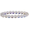 Aqua Aura Clear Quartz Gemstone 8mm Round Beads Stretch Bracelet 7" Unisex